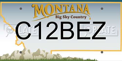 C12BEZ Montana License Plate