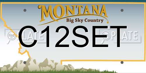 C12SET Montana License Plate
