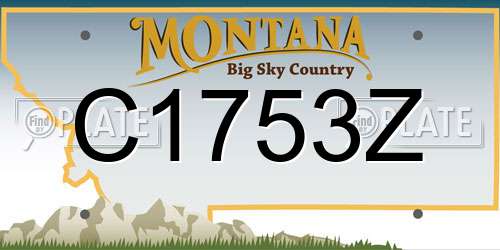 C1753Z Montana License Plate