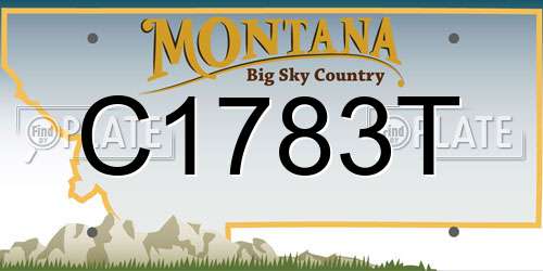 C1783T Montana License Plate