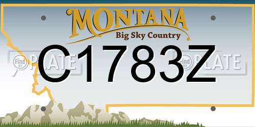 C1783Z Montana License Plate