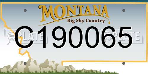 C190065 Montana License Plate