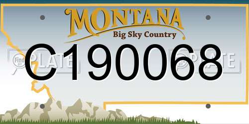 C190068 Montana License Plate