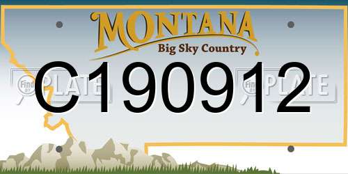 C190912 Montana License Plate