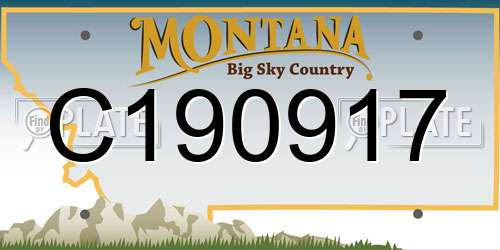 C190917 Montana License Plate