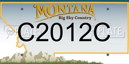 C2012C Montana License Plate
