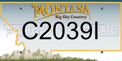 C2039I Montana License Plate