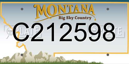 C212598 Montana License Plate