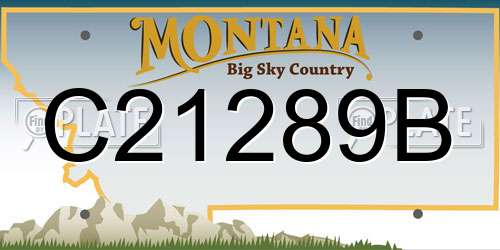 C21289B Montana License Plate
