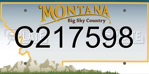 C217598 Montana License Plate