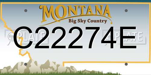 C22274E Montana License Plate