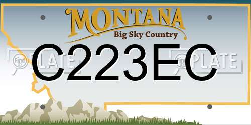 C223EC Montana License Plate
