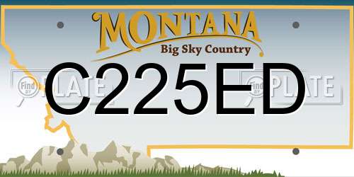 C225ED Montana License Plate
