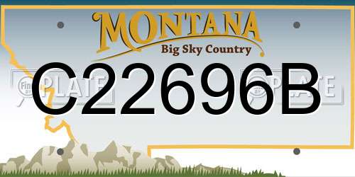 C22696B Montana License Plate
