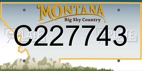 C227743 Montana License Plate