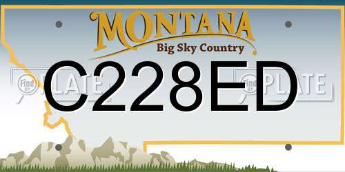 C228ED Montana License Plate
