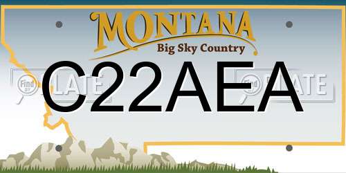C22AEA Montana License Plate