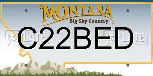 C22BED Montana License Plate