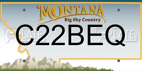 C22BEQ Montana License Plate