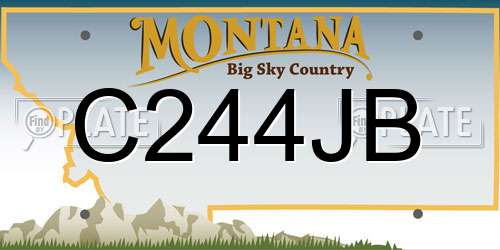 C244JB Montana License Plate