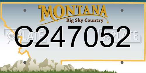 C247052 Montana License Plate