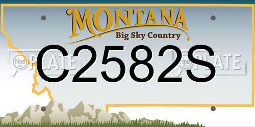 C2582S Montana License Plate