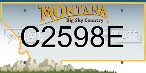 C2598E Montana License Plate