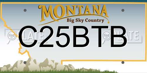 C25BTB Montana License Plate