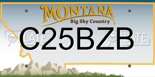 C25BZB Montana License Plate