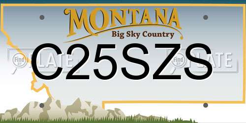 C25SZS Montana License Plate