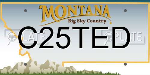 C25TED Montana License Plate