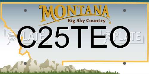 C25TEO Montana License Plate