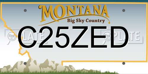 C25ZED Montana License Plate