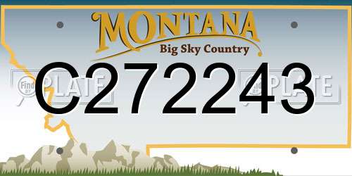 C272243 Montana License Plate