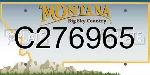 C276965 Montana License Plate