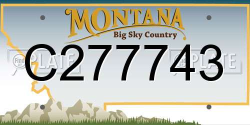 C277743 Montana License Plate