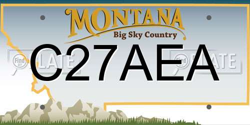C27AEA Montana License Plate