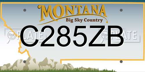 C285ZB Montana License Plate