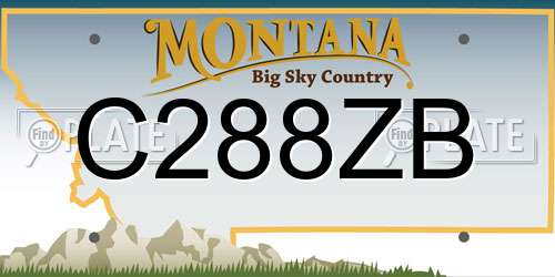 C288ZB Montana License Plate
