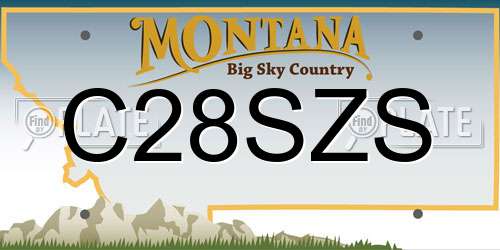 C28SZS Montana License Plate