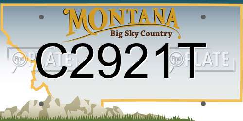 C2921T Montana License Plate
