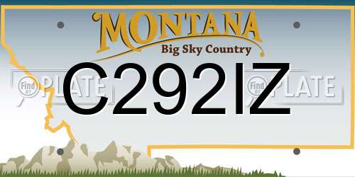 C292IZ Montana License Plate
