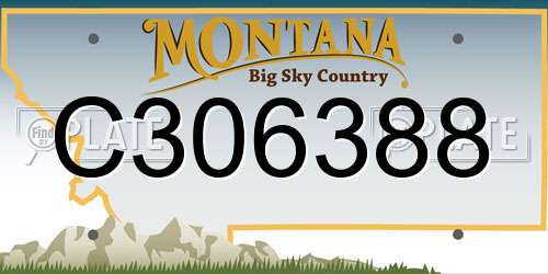 C306388 Montana License Plate