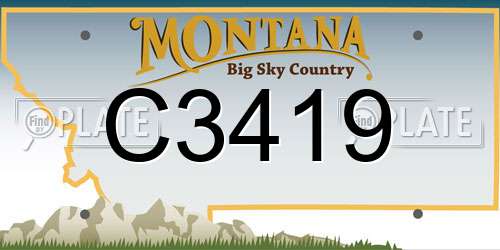 C3419 Montana License Plate