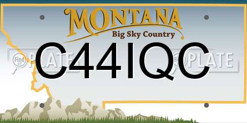 C44IQC Montana License Plate
