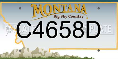 C4658D Montana License Plate