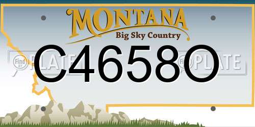 C4658O Montana License Plate