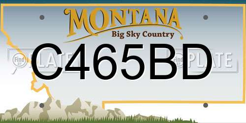 C465BD Montana License Plate