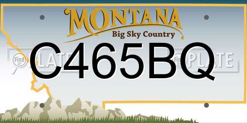 C465BQ Montana License Plate