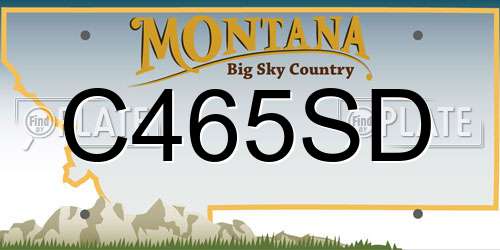 C465SD Montana License Plate